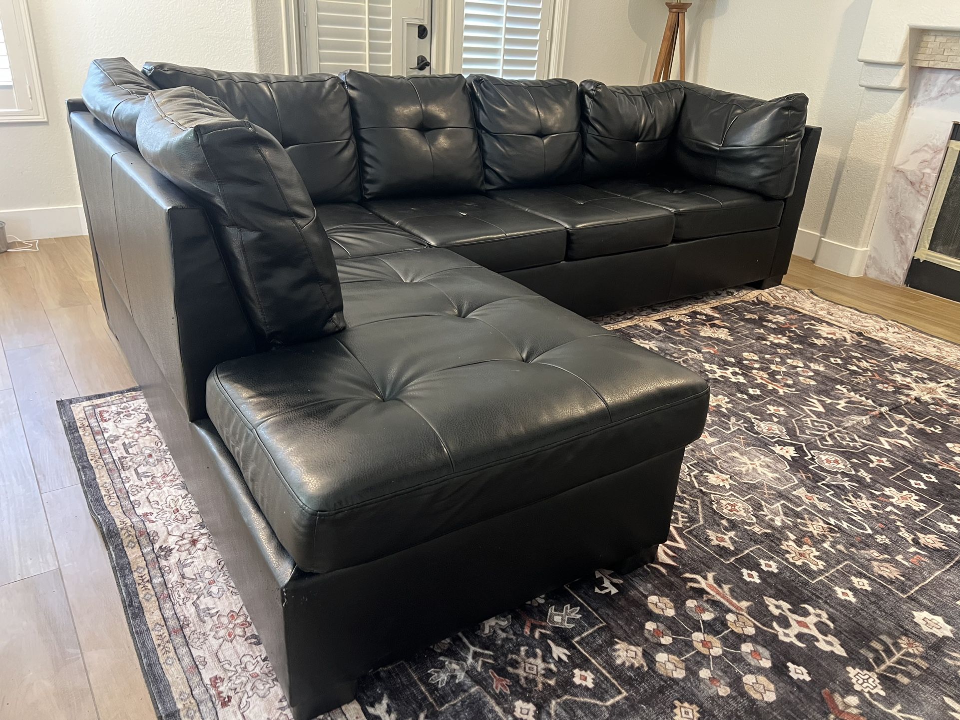 Black Leatherette Sofa