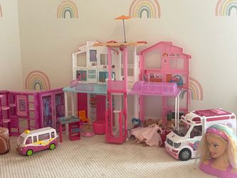 Barbie dream house and accessories