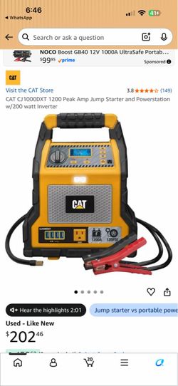 CAT CJ1000DXT Jump Starter and Powerstation