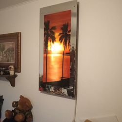 Wall Hanging Mirror Picture With Water Sounds And Lighted 