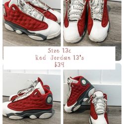 Red And White Jordan 13’S 13c