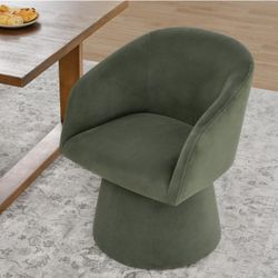 Swivel Dining Chairs Modern Accent Armchair Side Deskchair for Diningroom Vanity Bedroom Livingroom Reading Room,Green,1 Box