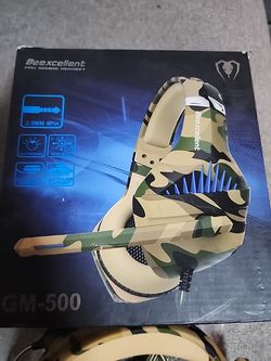 Beexcellent Pro Gaming Headset GM-500 Camouflage w/ Blue Spikes