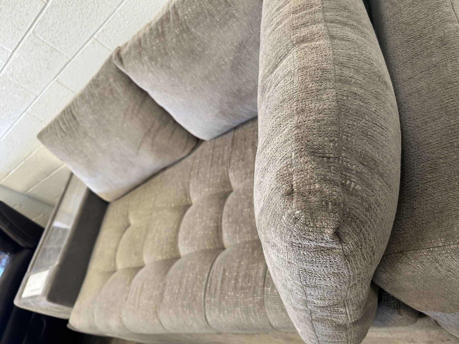 Grey Sofa With Console Speaker