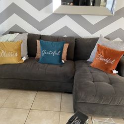 Sectional charcoal grey