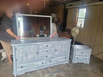 Dresser with mirror and nightstand  , ( vanity with mirror and chair sold separately
