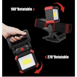 8 LED rechargeable work light with clamp