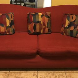 Red 3-seater Couch Sofa