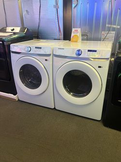 Samsung white front load washer and dryer