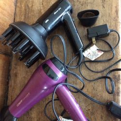 Conair Or Braun Diffusor Plus Hair Dryers/Each