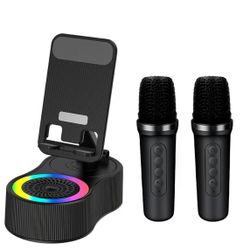Wireless Karaoke Speaker Phone Stand with 2 microphones 