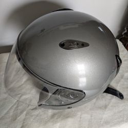 Gray Open Face Motorcycle Helmet 