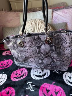 Cynthia Rowley Genuine Leather Snake-Print Tote
