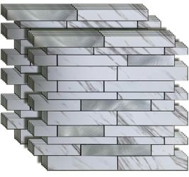 10-Sheet Peel and Stick Backsplash Tile, PVC Mixed Meta,l Stick on Kitchen Etc!