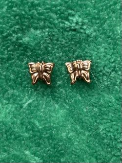 14k Gold Butterfly Earrings 