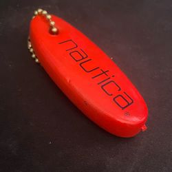 Vintage Nautica Floating Key Chain Fob Orange Boating Water Sports Foam