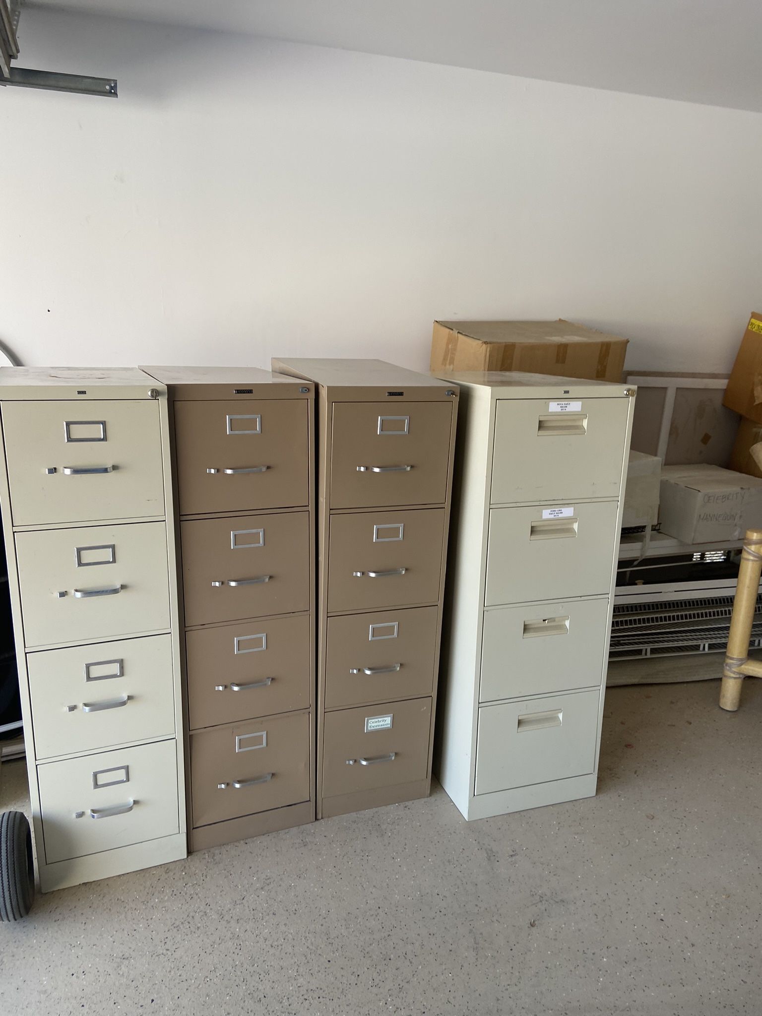 1 Left Commercial Grade 4 Door File Cabinets