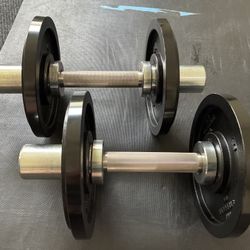 ROGUE FITNESS DB-10 STAINLESS/ZINC LOADABLE DUMBBELLS + PLATES