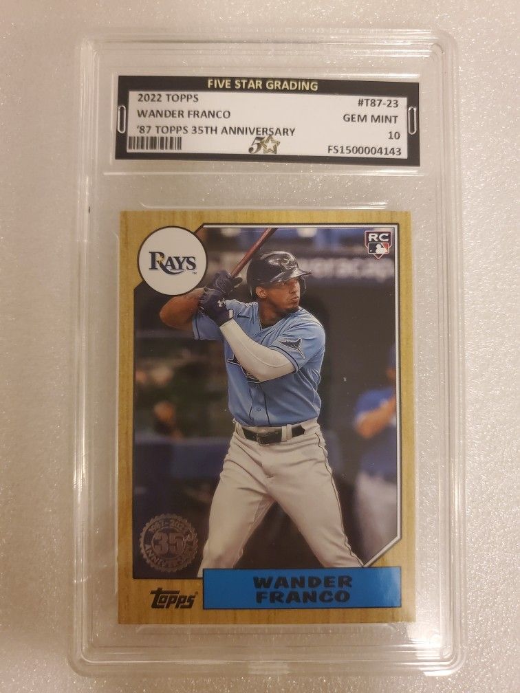 2022 Topps '87 Topps 35th Anniverary Wander Franco Rays Rookie 5 Star Grading 10