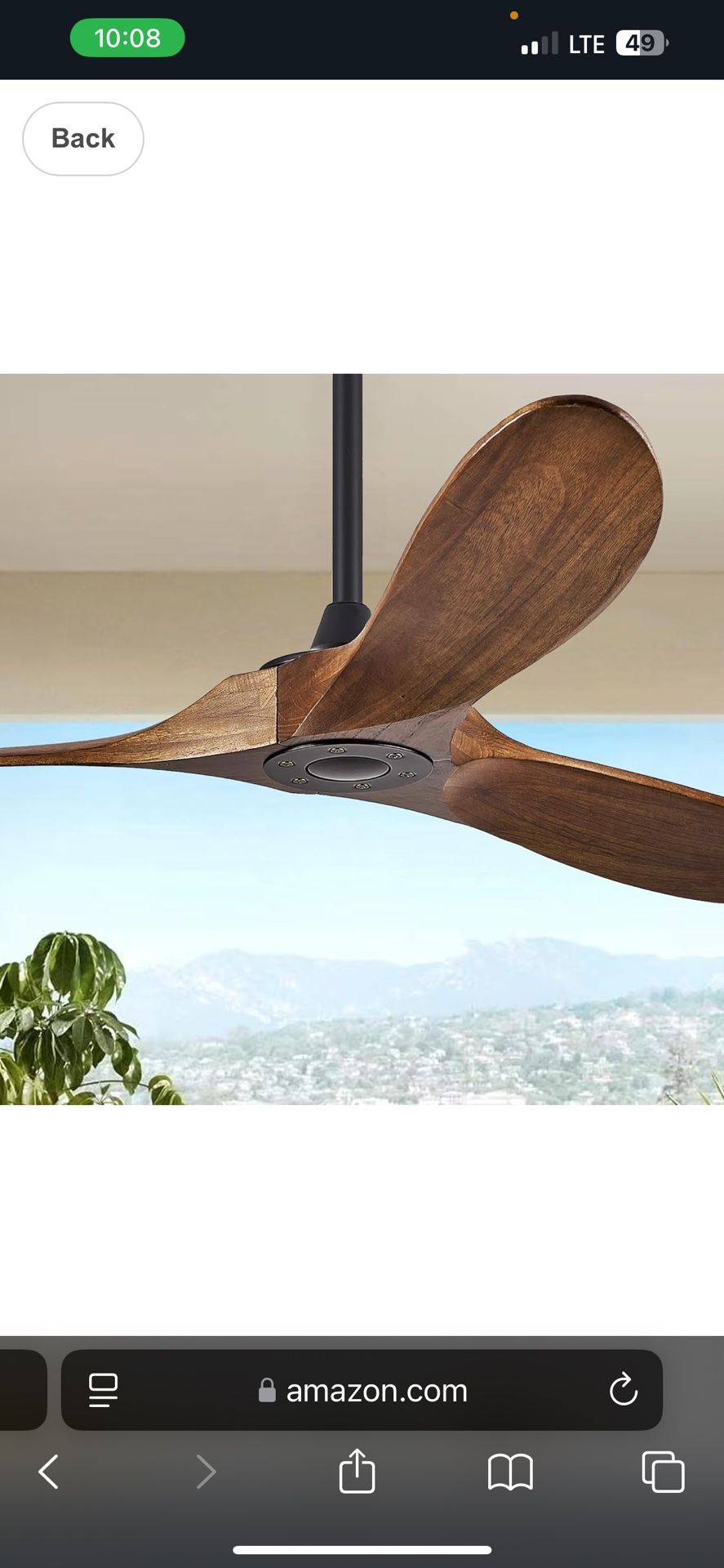 Haipeel 52 Inch Ceiling Fans Without Lights, Wood Ceiling Fan no Light with Remote Control