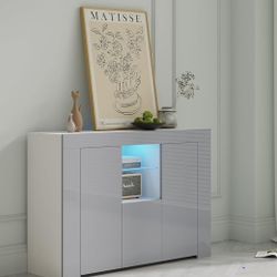 Bar/ Buffet Cabinet In White 