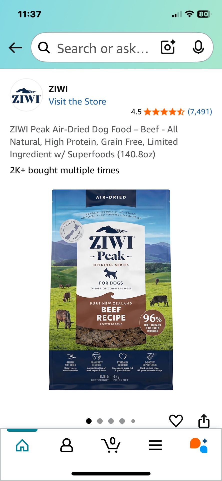 Ziwi Peak Dog Food 8.8lbs