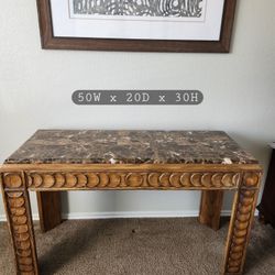 Console/Sofa Table, Wood/Faux Stone