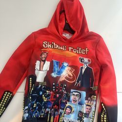 skibidi toilet boy girl sweater hoodie jacket kid red gaming medium 