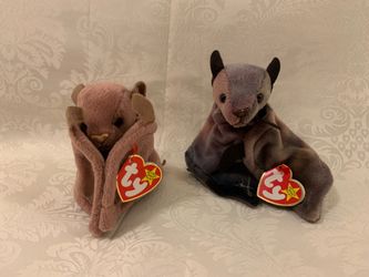 Batty (x2) and Dyed Batty Ty Beanie Babies