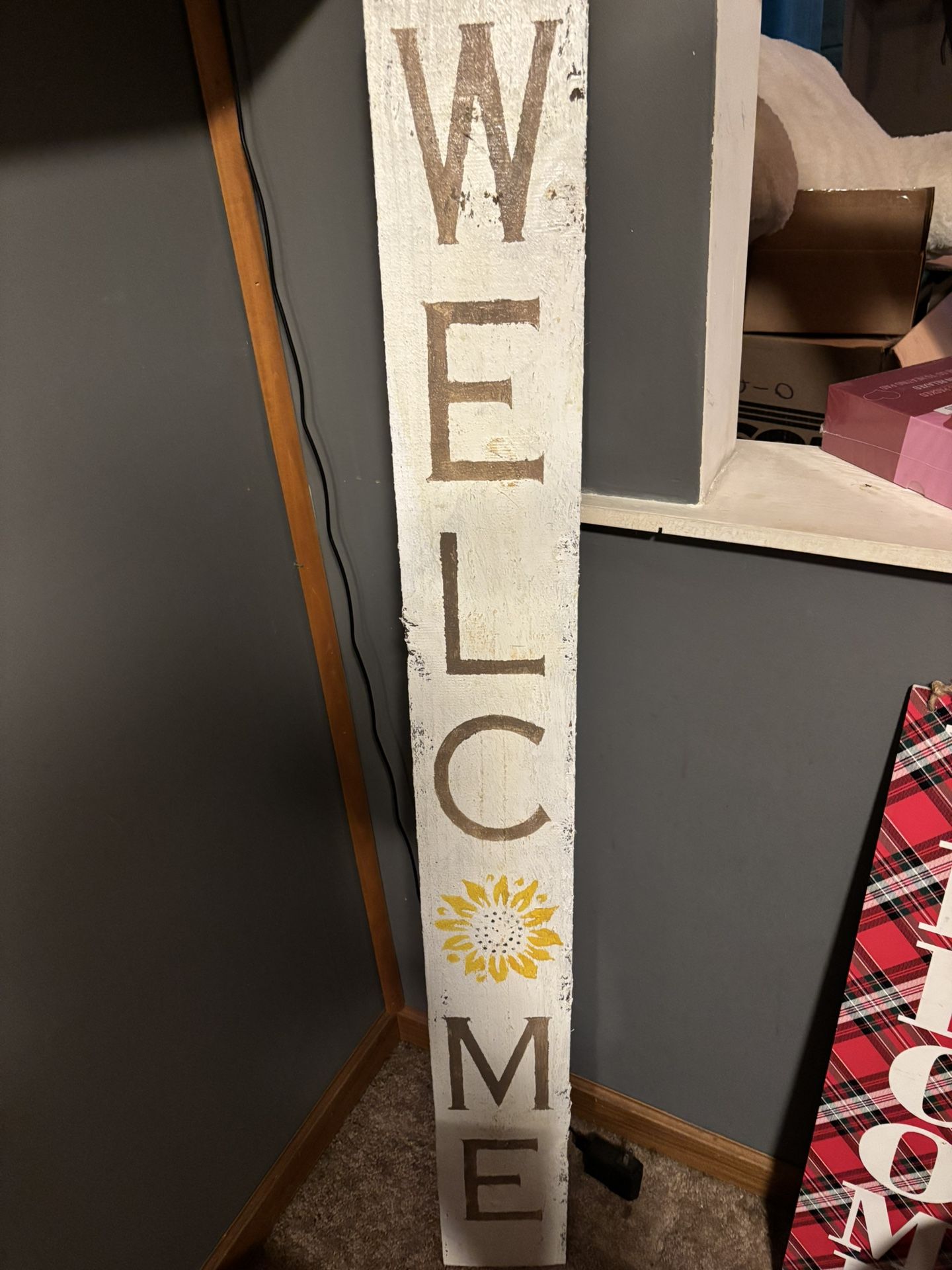 Welcome Sign Painted Sunflowers