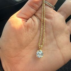 14k Real 2ct Diamond Necklace 