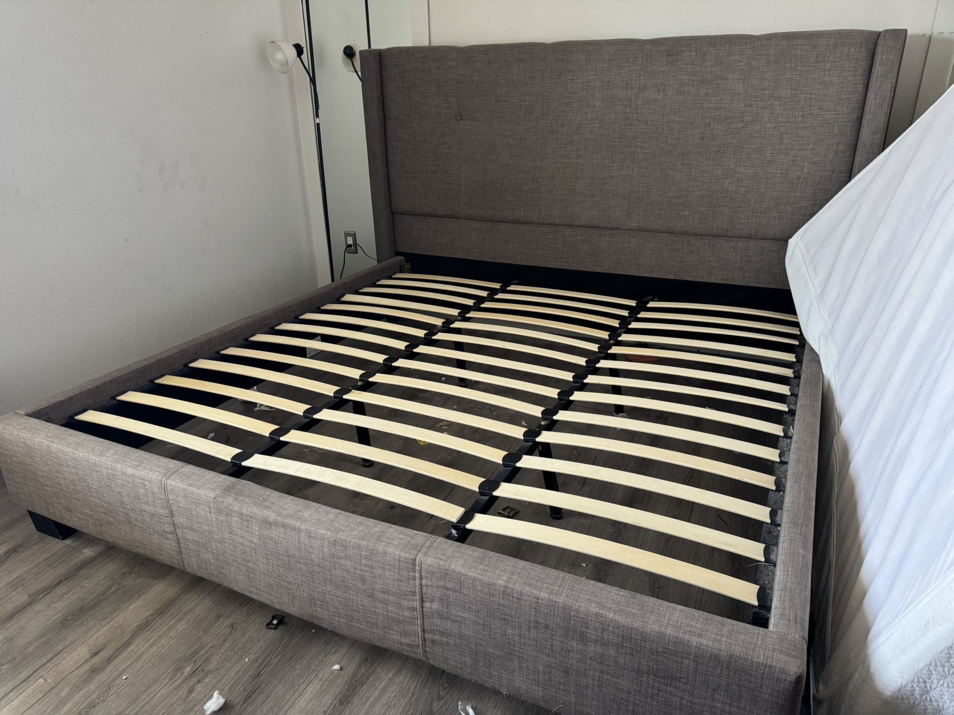 Taupe King Bed Frame