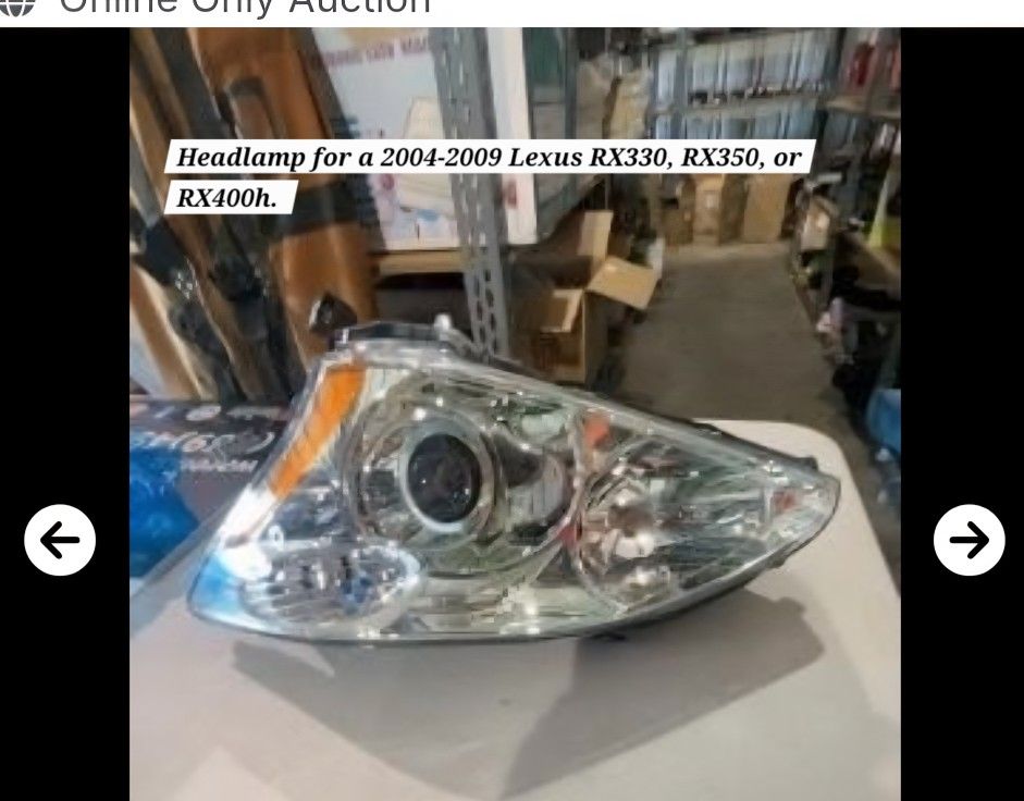 Head Lamp For a 2004-2009 Lexus RX330, RX350, or
RX400h.
