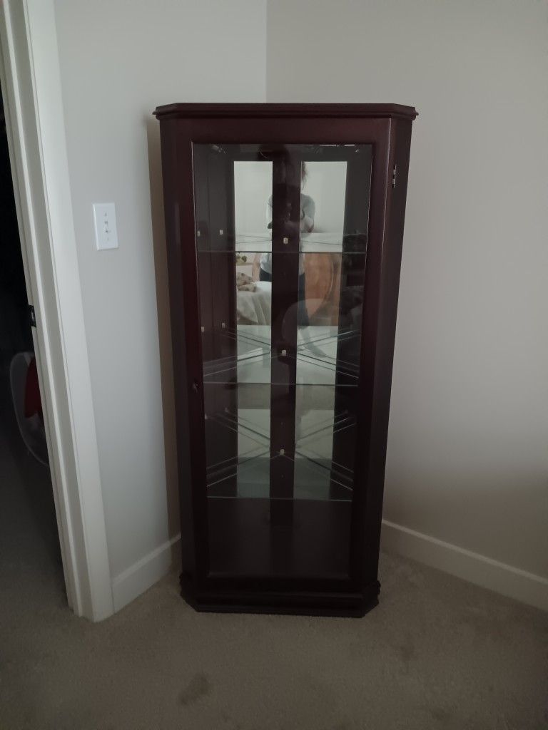 Corner 3 Glass Shelf Cabinet