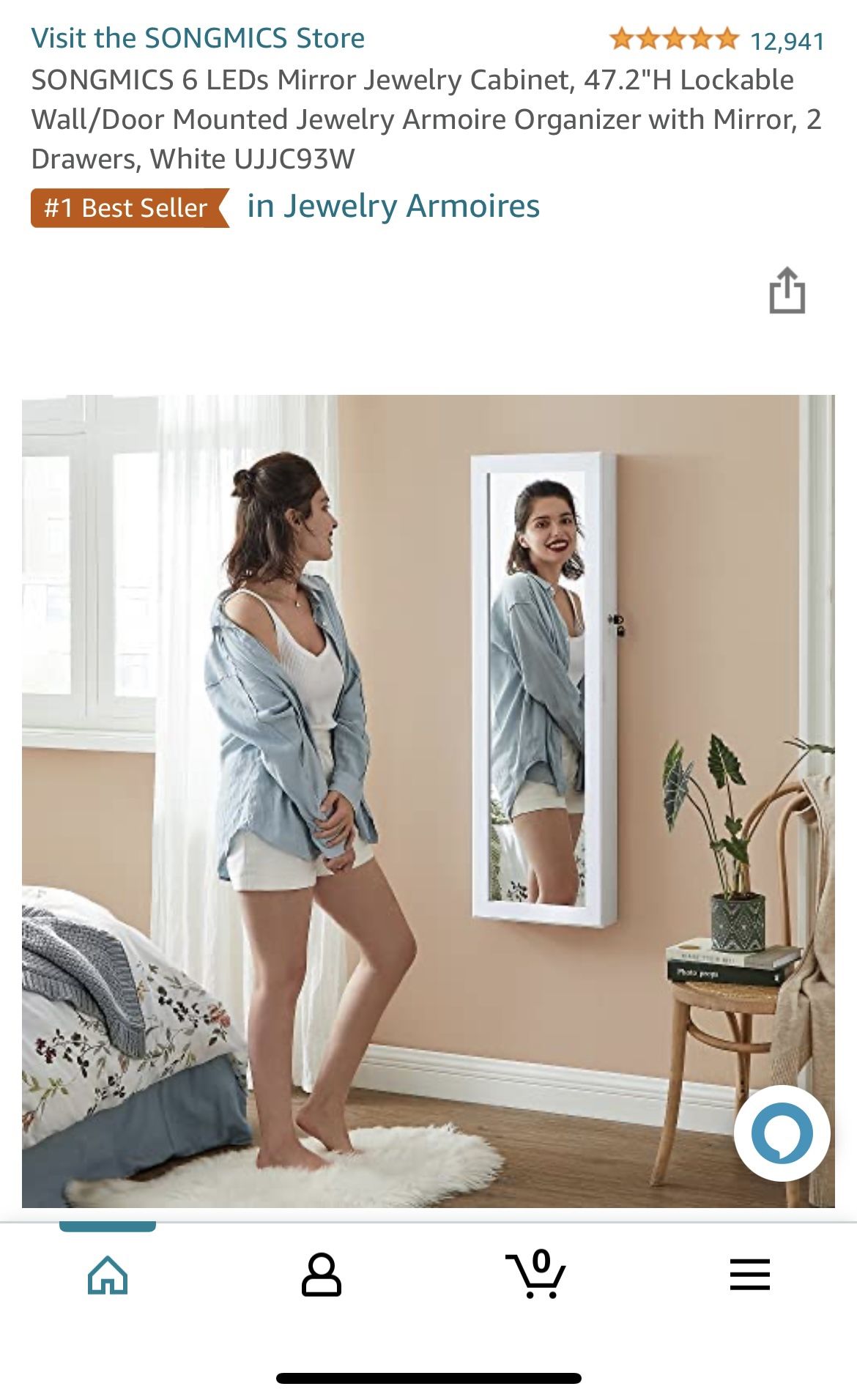 47inch Jewelry Storage And Mirror With Inside Les Lights