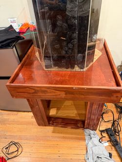 Handcrafted Wood Aquarium Table End Table