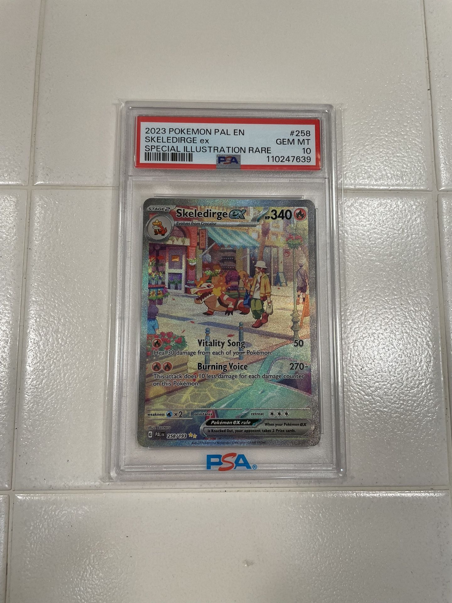 Paldea Evolved Skeledirge EX Special Illustration Rare Card #258/193 PSA 10