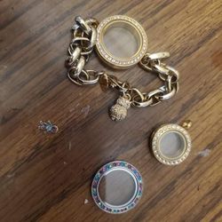 Origami Owl Bracelet Face Charm Locket Bundle Lot