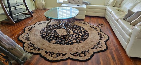 Glass Coffee table with cast iron legs