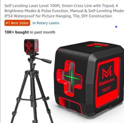 Self Leveling Laser Level 100ft, Green Cross Line with Tripod