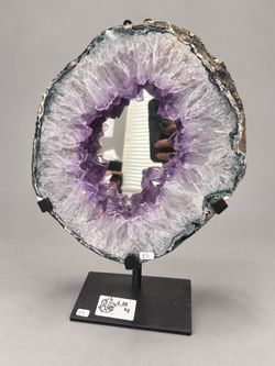Amethyst Crystal Geode Mirror with Stand – 4 kg