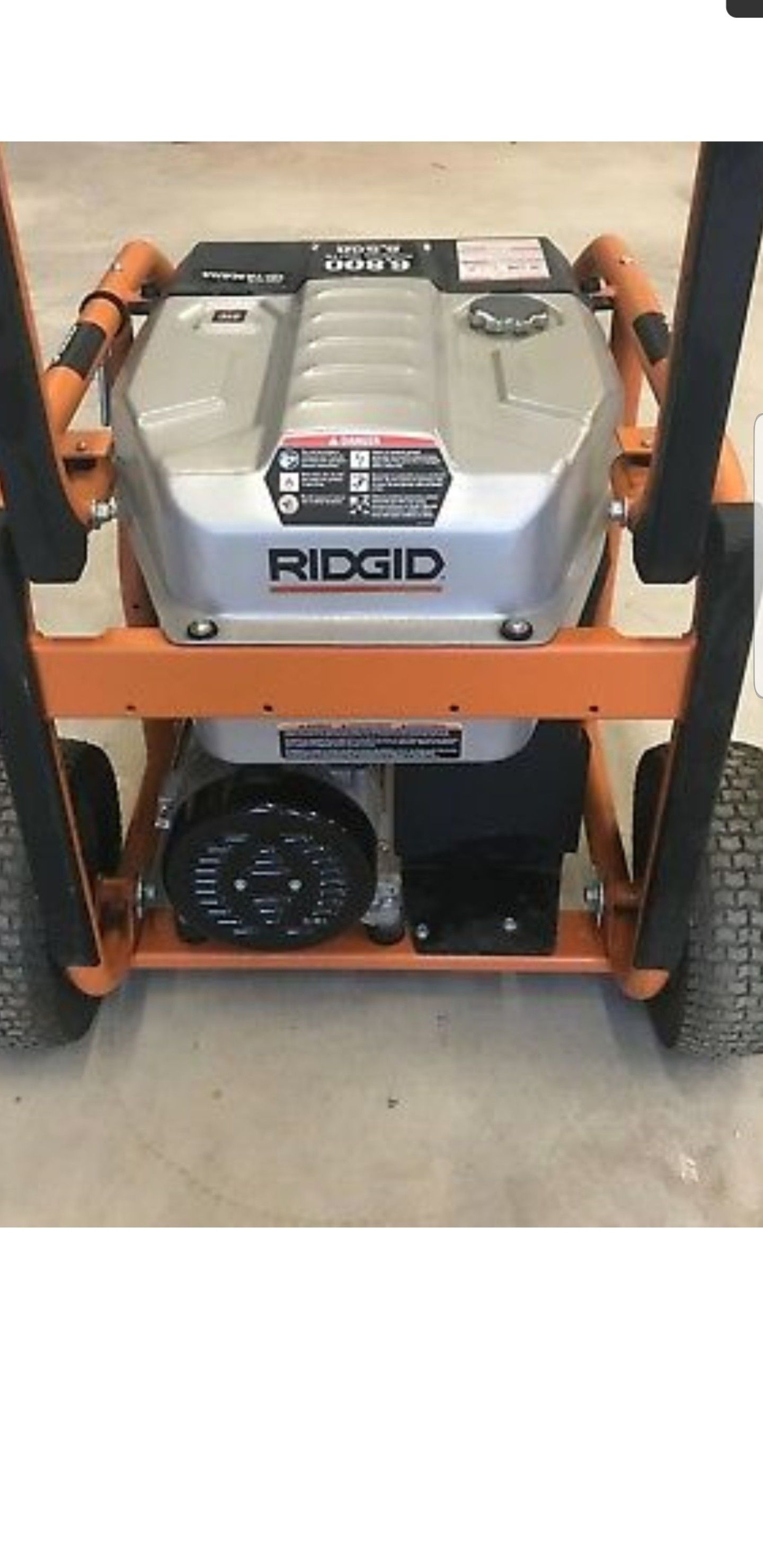 8 gal Ridgid 8500 generator work excellent