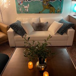 Modern Cream Sofa Couch – Clean, Minimal, Stain Protected, Designer Look