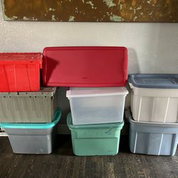 8- Storages bins with lids