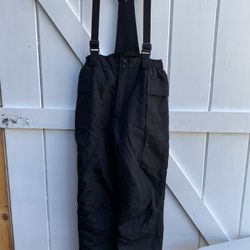 Arizona Youth Snow Pants, Size 18/20 Black Winter Outerwear Ski Pants Suspenders