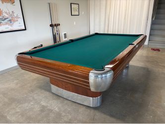 9FT Brunswick Anniversary Pool Table - Fully Restored - Delivery/Setup - Simonis Cloth color of your choice & Accessory Kit included