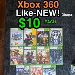 🎮 Like-NEW Xbox 360 Game discs $10 each