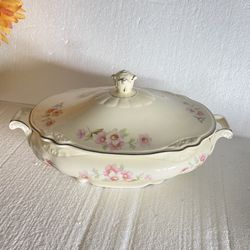 Homer Laughlin Soup Tureen Covered Serving Bowl Virginia Rose Vintage 1930’s