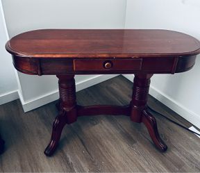 Mahogany Oval Writing Desk with Drawer