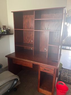 Hand crafted Red Oak desk